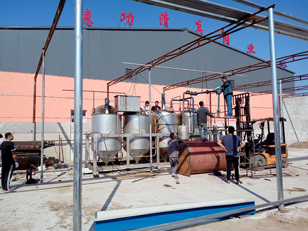 河北沧州牛油加工设备安装现场